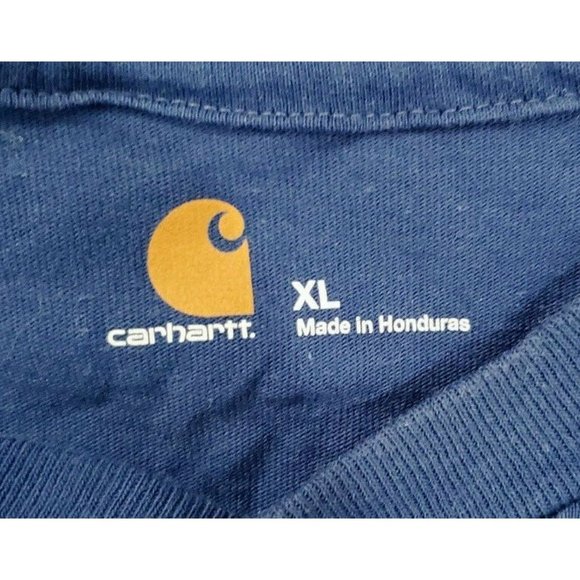 Carhartt Mens Henley Long Sleeve Blue Shirt XL - Picture 3 of 3